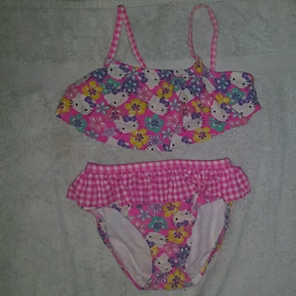 Girls hello kittie two piece swim suit - Picture 1 of 2